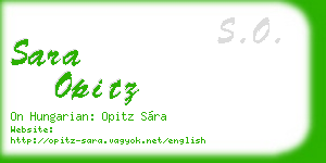 sara opitz business card